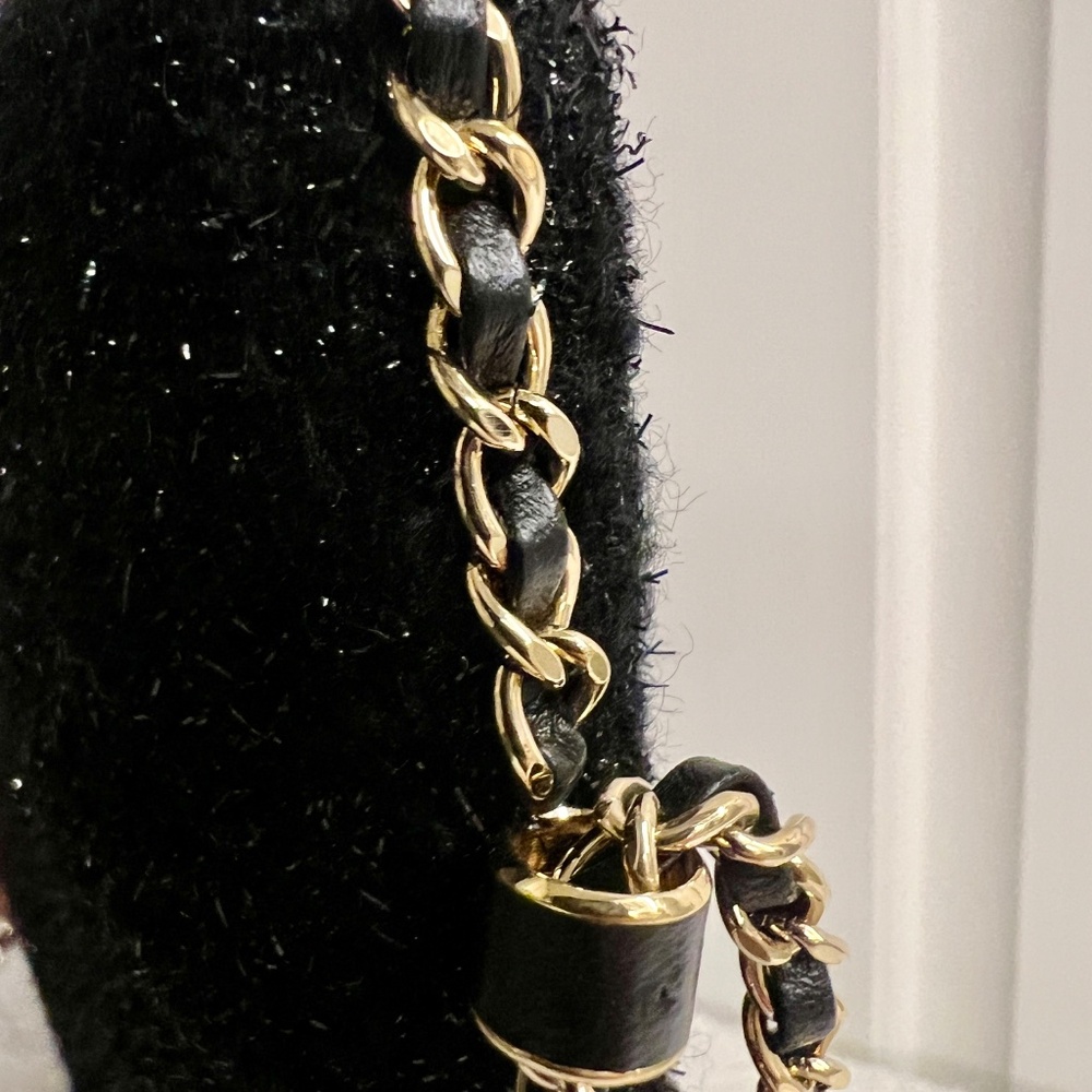 Chanel Black Sparkle Tweed Tablet Case/Purse With Chain Strap - Picture 6 of 7